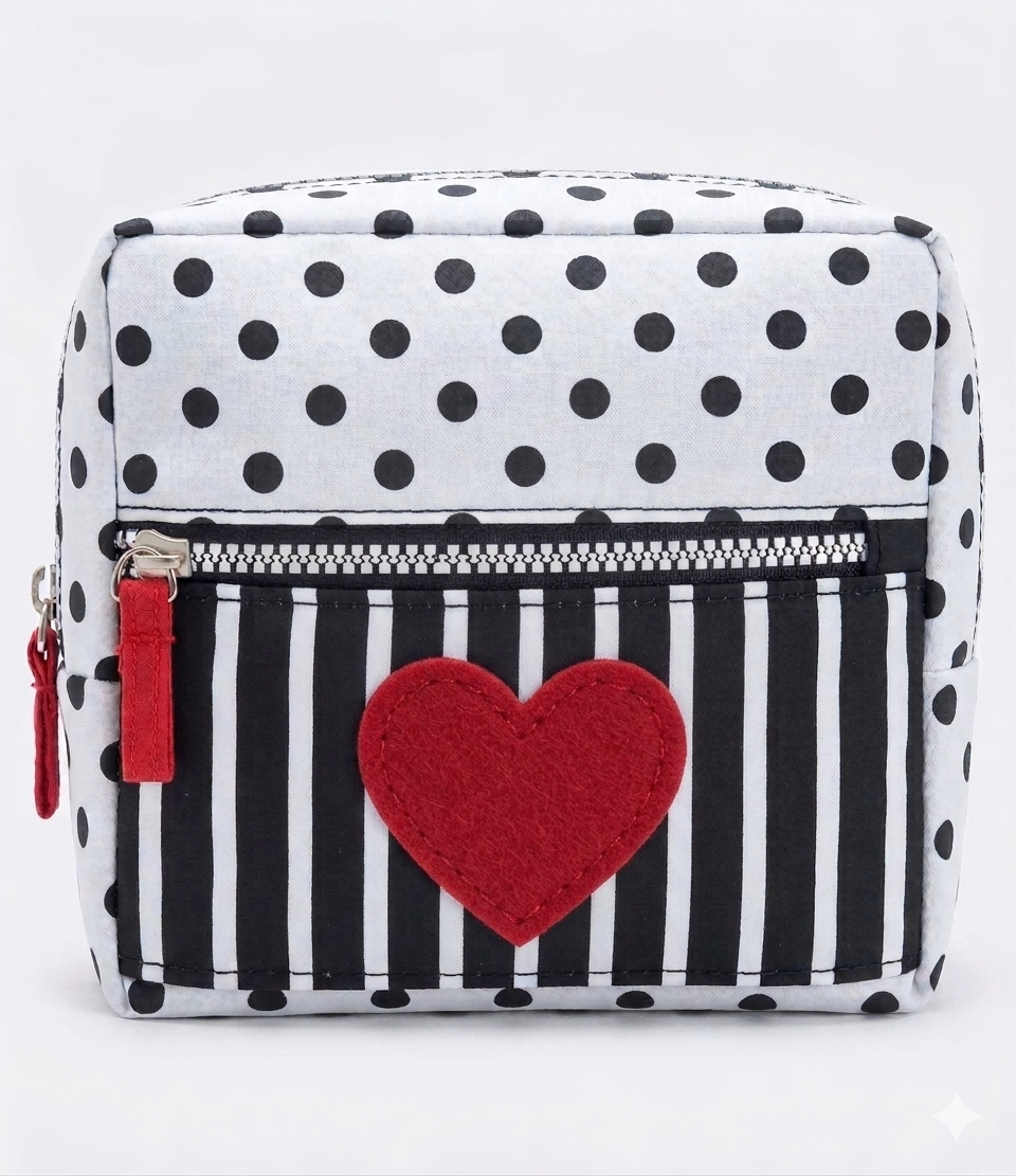 Makeup Bags Applique Hearts Stars Various sizes
